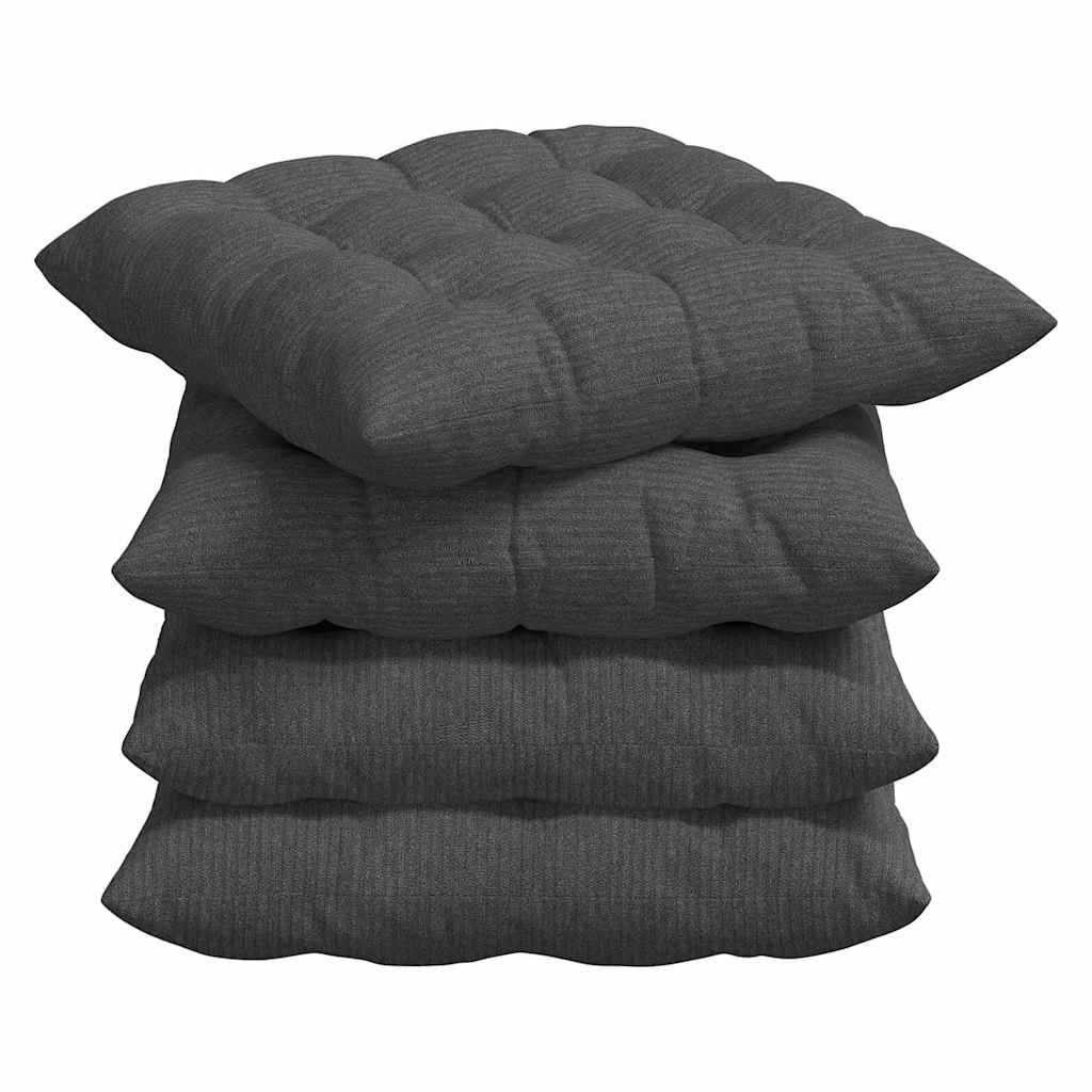 Cuscini per Seduta 4 pcs Grigio scuro 40 x 40 x 6 cm | homemem39