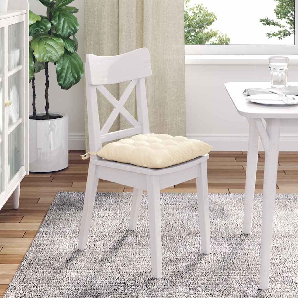 Cuscini per Seduta 4 pcs Crema 40 x 40 x 6 cm Tessuto in Cords