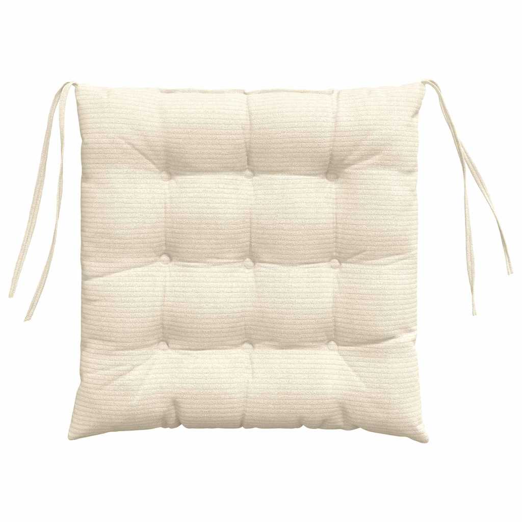 Cuscini per Seduta 4 pcs Crema 40 x 40 x 6 cm Tessuto in Cords