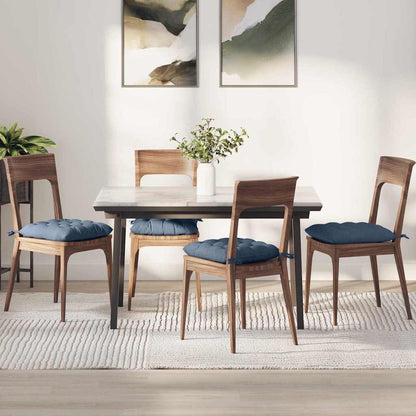 Cuscini per Seduta 4 pcs Blu 40 x 40 x 6 cm Tessuto in Cords
