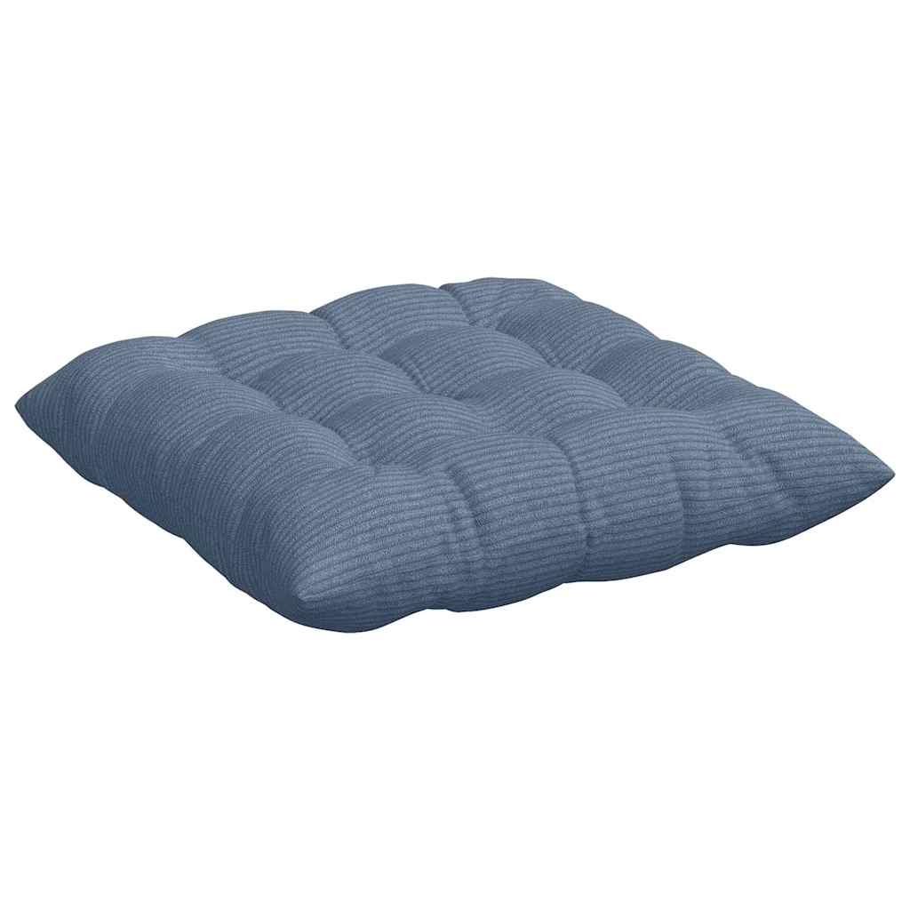 Cuscini per Seduta 4 pcs Blu 40 x 40 x 6 cm Tessuto in Cords