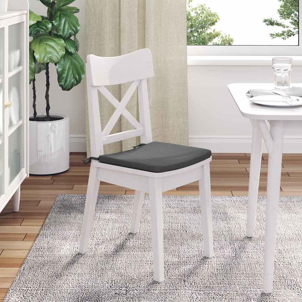 Cuscini per Seduta 4 pcs Grigio scuro 40 x 40 x 3 cm Tessuto | homemem39