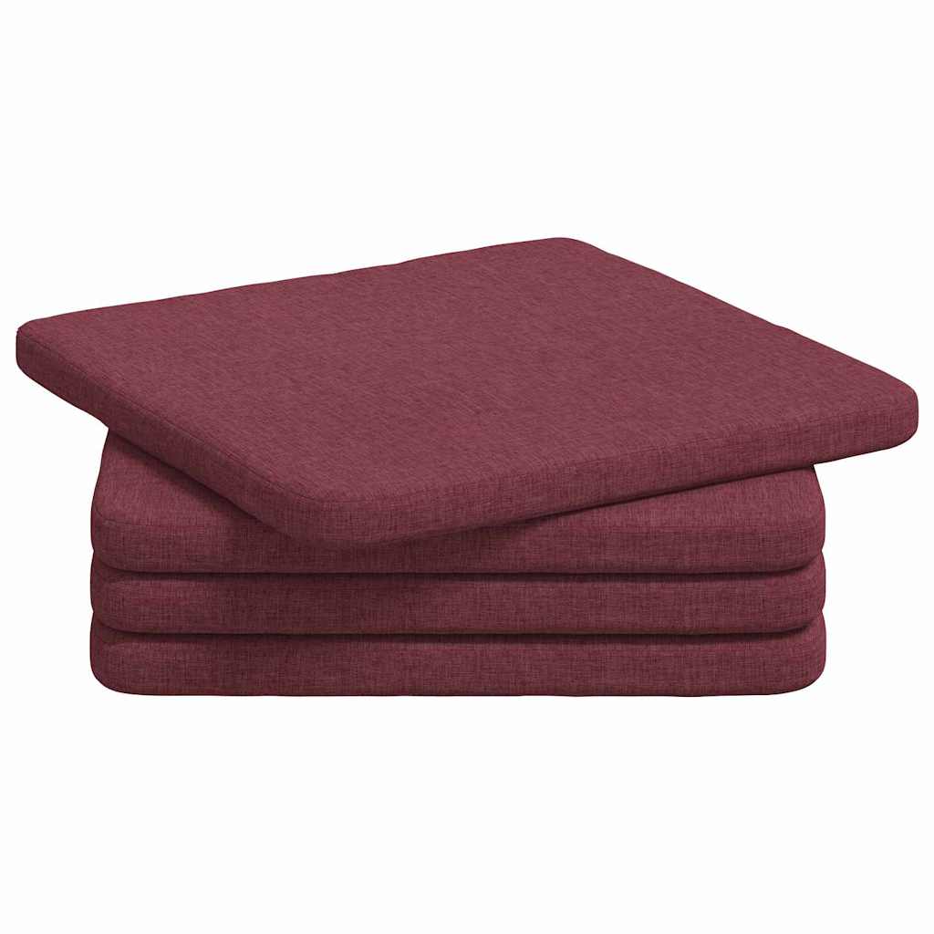 Cuscini per Seduta 4 pcs Rosso Vino 40 x 40 x 3 cm Tessuto | homemem39