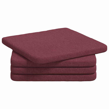 Cuscini per Seduta 4 pcs Rosso Vino 40 x 40 x 3 cm Tessuto | homemem39