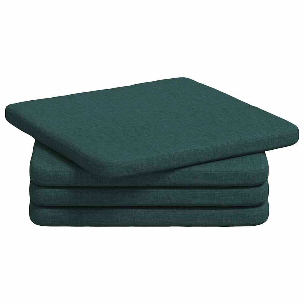 Cuscini per Seduta 4 pz Tessuto Verde Scuro 40 x 40 x 3 cm