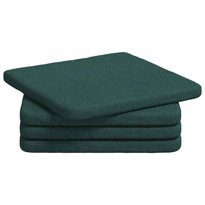 Cuscini per Seduta 4 pz Tessuto Verde Scuro 40 x 40 x 3 cm
