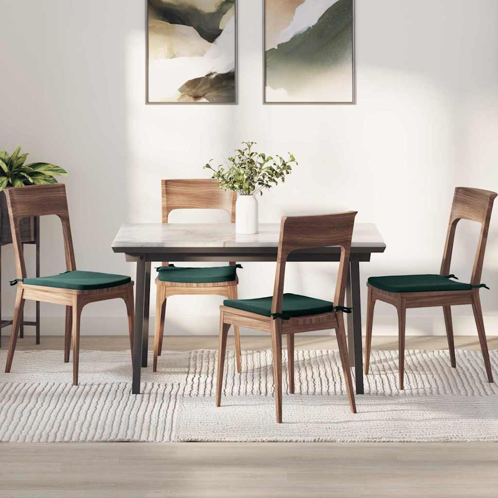 Cuscini per Seduta 4 pcs Verde Scuro 40 x 40 x 3 cm Velluto