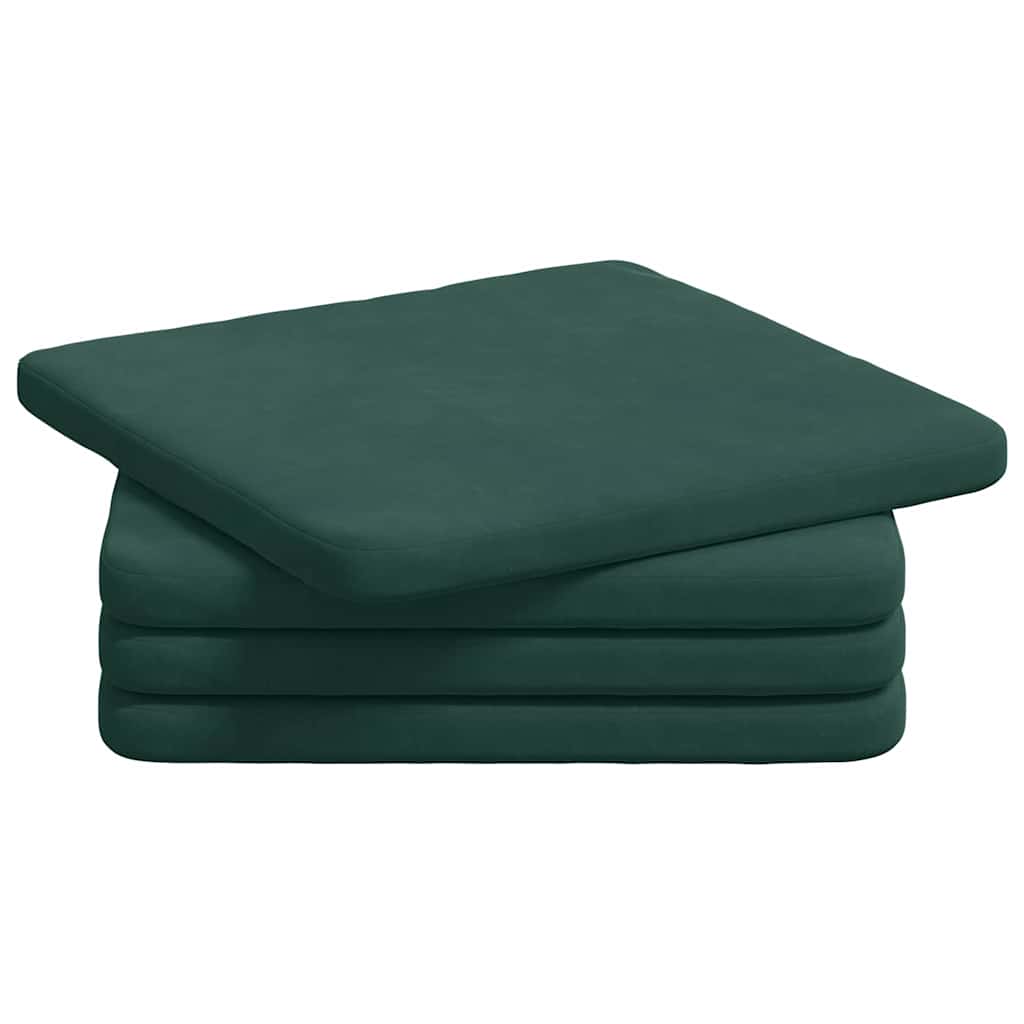 Cuscini per Seduta 4 pcs Verde Scuro 40 x 40 x 3 cm Velluto