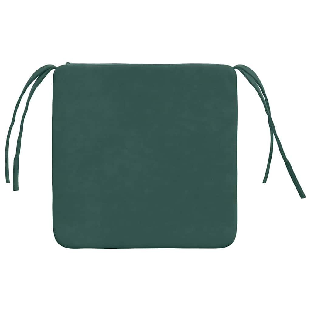 Cuscini per Seduta 4 pcs Verde Scuro 40 x 40 x 3 cm Velluto | homemem39