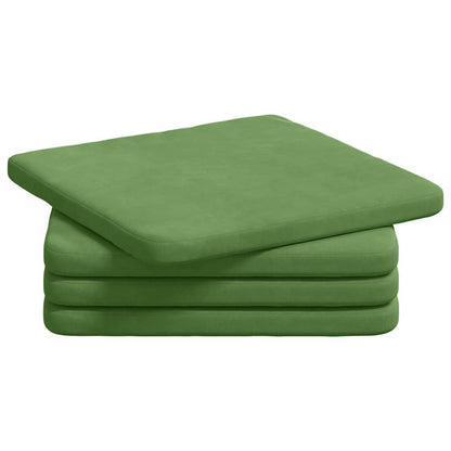 Cuscini per Seduta 4 pcs Verde chiaro 40 x 40 x 3 cm Velluto