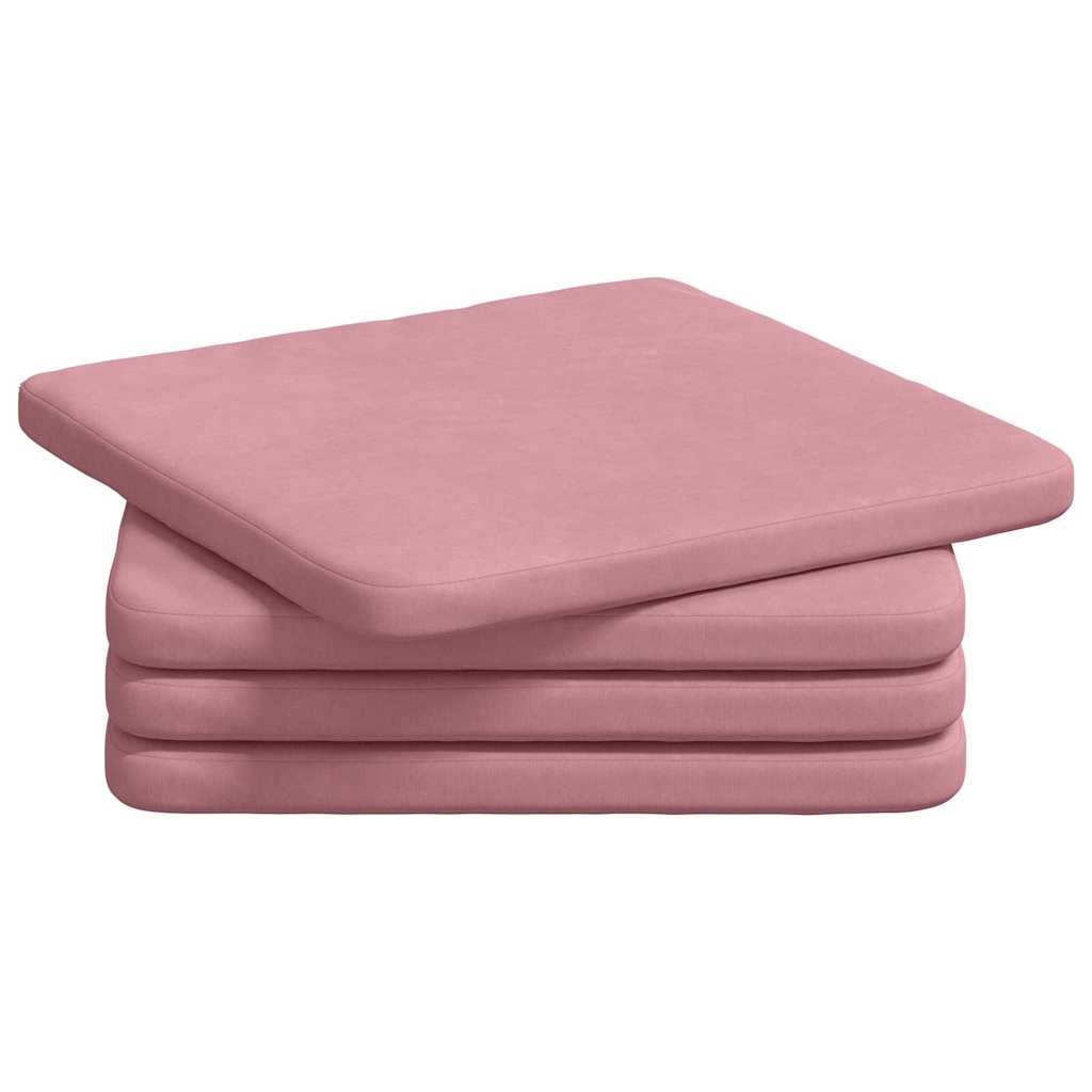 Cuscini per Seduta 4 pcs Rosa 40 x 40 x 3 cm Velluto | homemem39