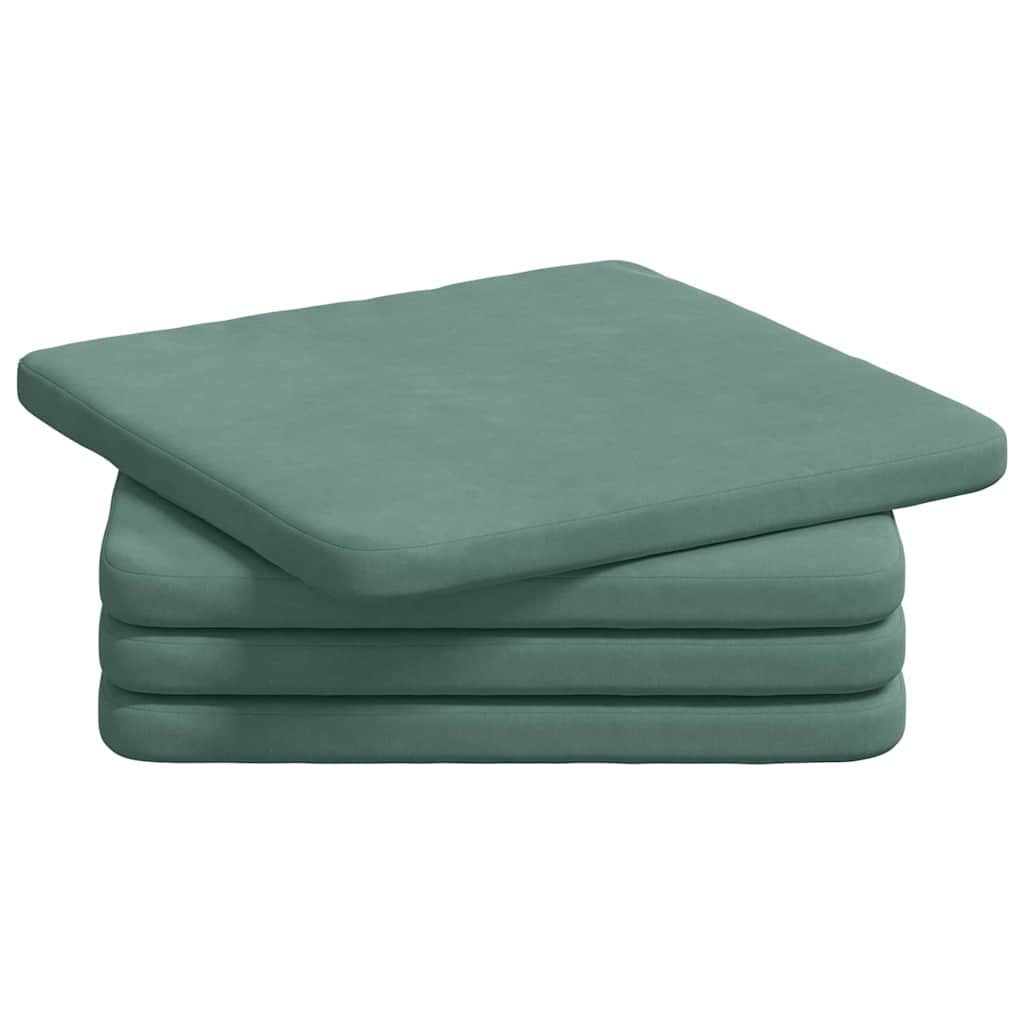 Cuscini per Seduta 4 pcs Verde Mare 40 x 40 x 3 cm Velluto | homemem39