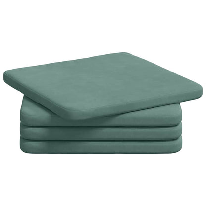 Cuscini per Seduta 4 pcs Verde Mare 40 x 40 x 3 cm Velluto | homemem39