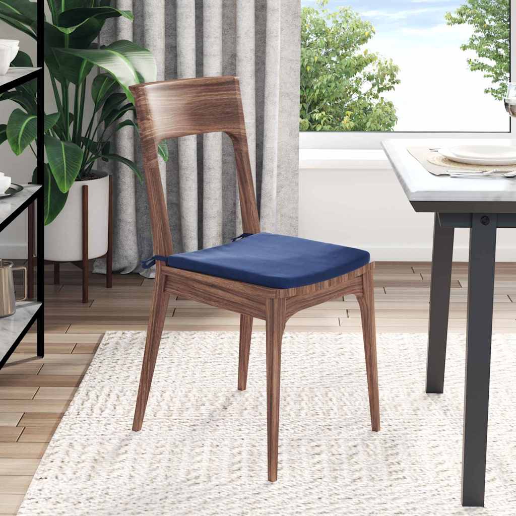 Cuscini per Seduta 4 pcs Blu Polizia 40 x 40 x 3 cm Velluto | homemem39