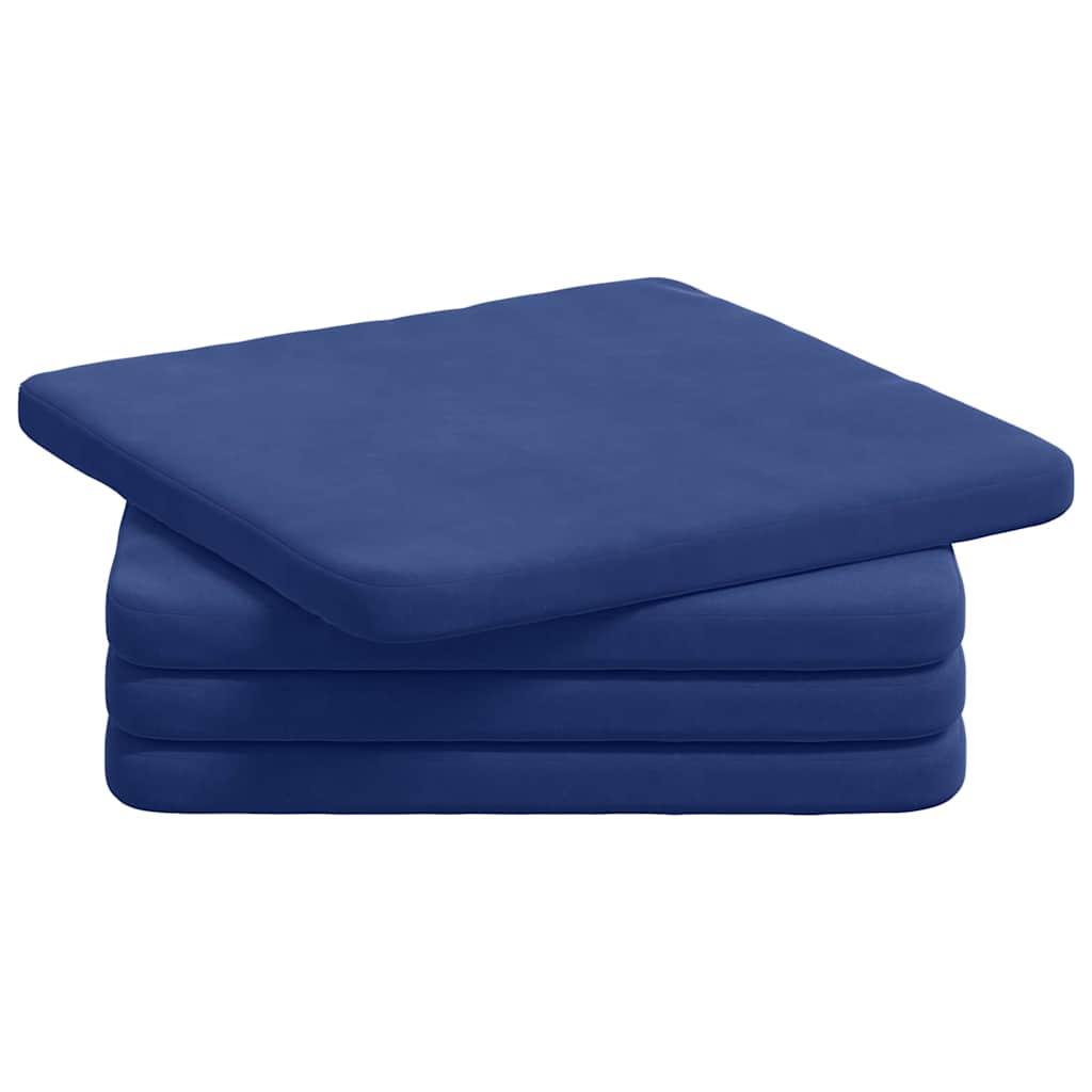 Cuscini per Seduta 4 pcs Blu Polizia 40 x 40 x 3 cm Velluto | homemem39