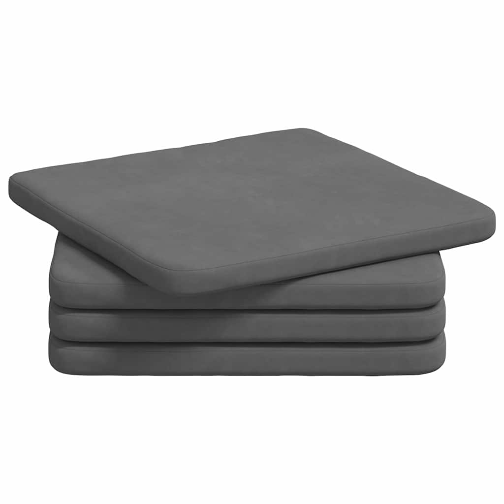 Cuscini per Seduta 4 pcs Grigio scuro 40 x 40 x 3 cm | homemem39