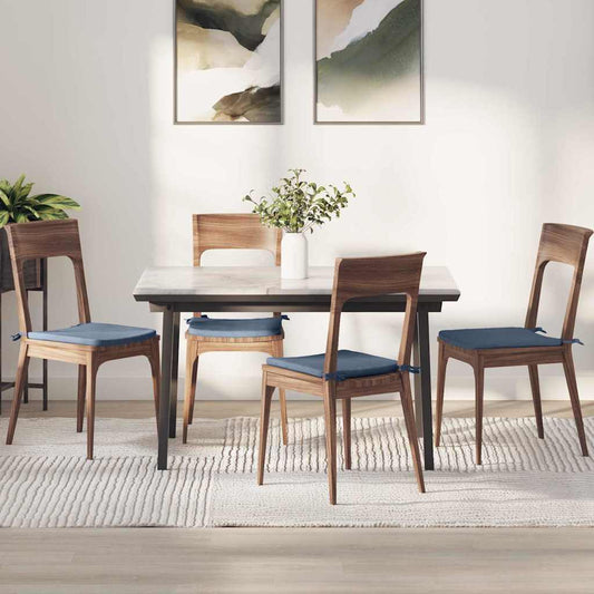 Cuscini per Seduta 4 pcs Blu 40 x 40 x 3 cm Tessuto in Cords | homemem39