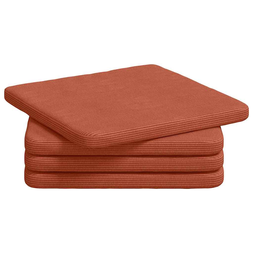 Cuscini per Seduta 4 pcs Rosso Arancio 40 x 40 x 3 cm | homemem39