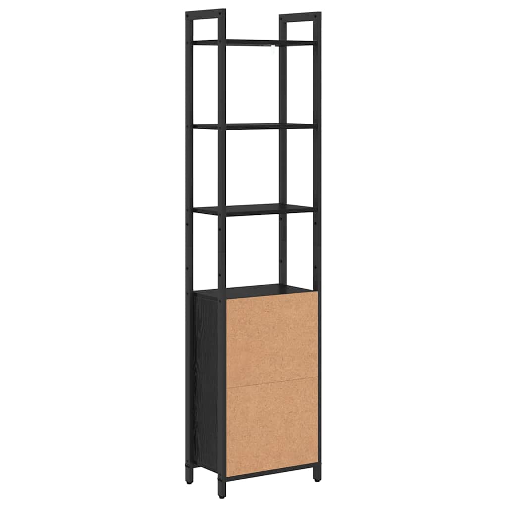 Armadio per Libri Rovere Nero 40 x 24 x 161 cm