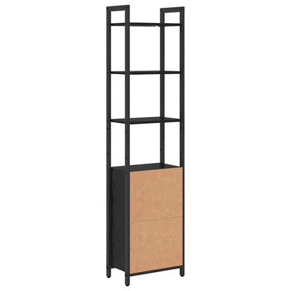 Armadio per Libri Rovere Nero 40 x 24 x 161 cm