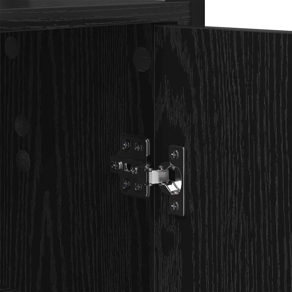 Armadio per Libri 6 livelli 60 x 24 x 161 cm Rovere Nero