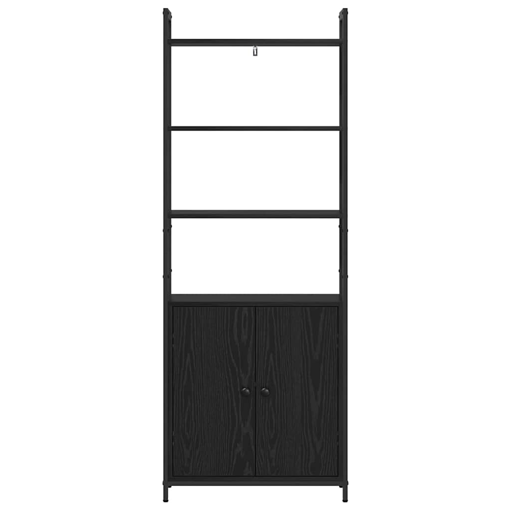 Armadio per Libri Rovere Nero 60 x 24 x 161 cm