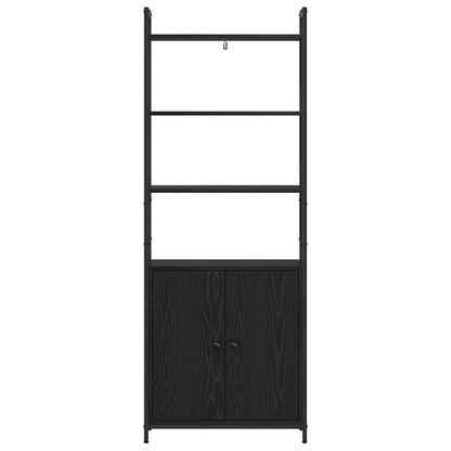 Armadio per Libri Rovere Nero 60 x 24 x 161 cm