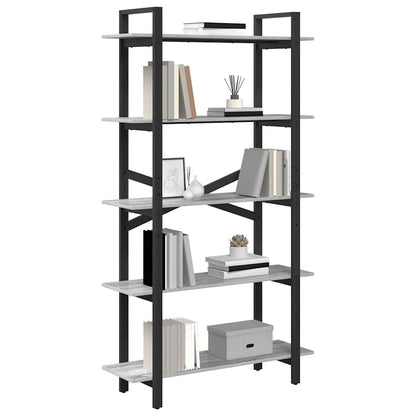 Libreria Grigio Sonoma 100 x 33,5 x 178 cm Legno multistrato