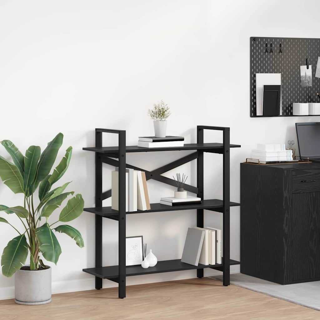 Libreria Rovere Nero 100 x 33,5 x 102 cm Legno multistrato