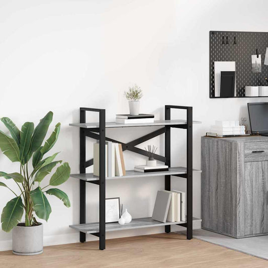 Libreria Grigio Sonoma 100 x 33,5 x 102 cm Legno multistrato