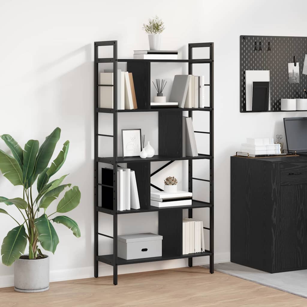 Libreria Rovere Nero 75 x 30 x 156 cm Legno multistrato | homemem39
