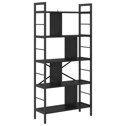 Libreria Rovere Nero 75 x 30 x 156 cm Legno multistrato | homemem39