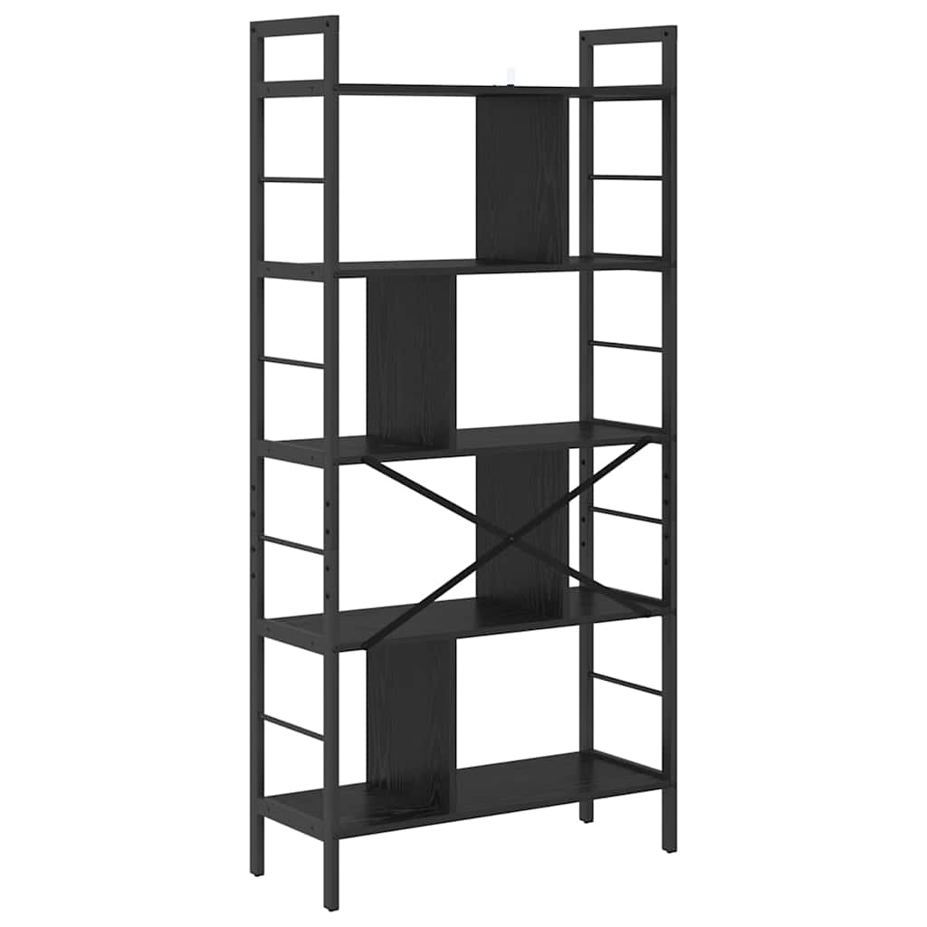 Libreria Rovere Nero 75 x 30 x 156 cm Legno multistrato | homemem39