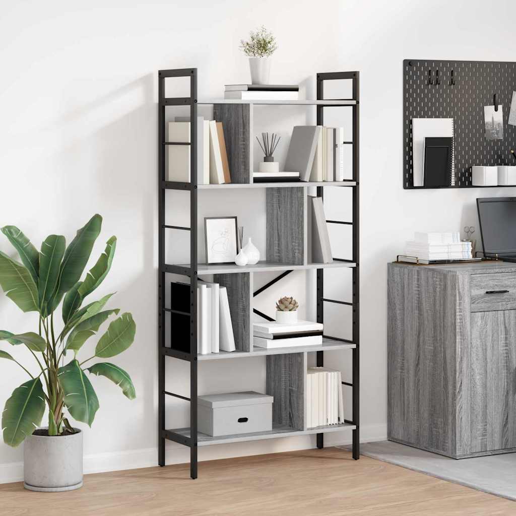 Libreria Grigio Sonoma 75 x 30 x 156 cm Legno multistrato | homemem39