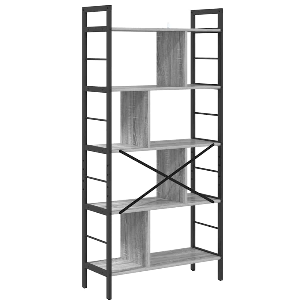 Libreria Grigio Sonoma 75 x 30 x 156 cm Legno multistrato | homemem39