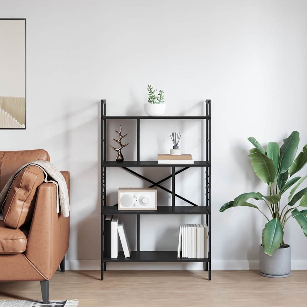 Libreria Rovere Nero 75 x 30 x 123,5 cm Legno multistrato | homemem39