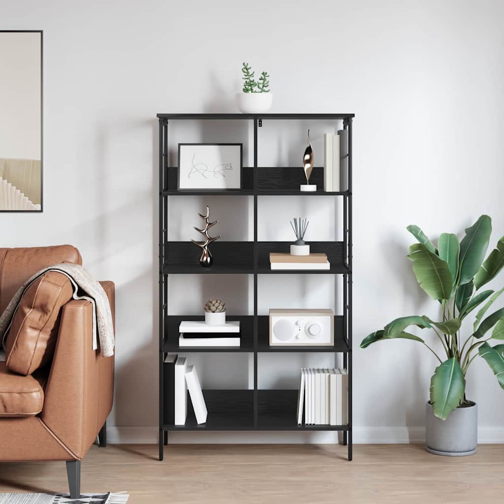 Libreria Rovere Nero 82 x 32 x 144,5 cm Legno multistrato | homemem39