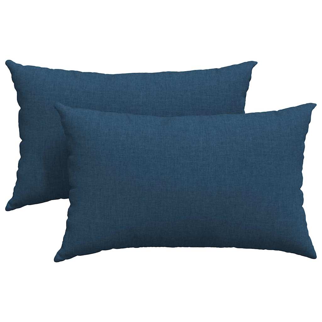 Cuscini da Divano 2 pcs Blu 50 x 30 cm Tessuto | homemem39