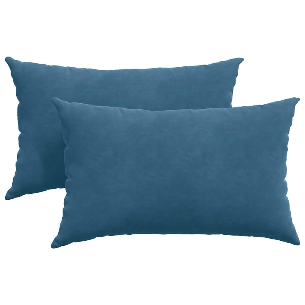 Cuscini da Divano 2 pcs Blu 50 x 30 cm Tessuto in Cords | homemem39