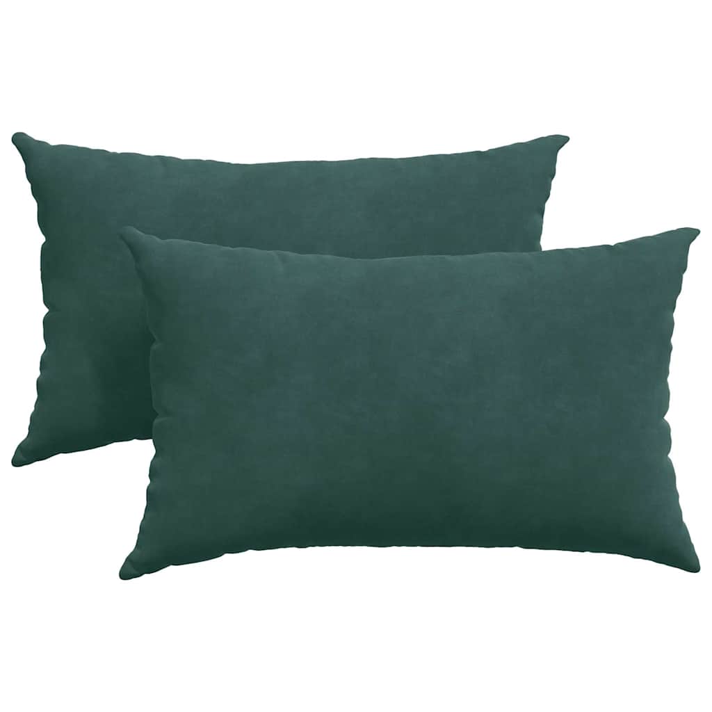 Cuscini da Divano 2 pcs Verde scuro 50 x 30 cm Tessuto in Cords | homemem39