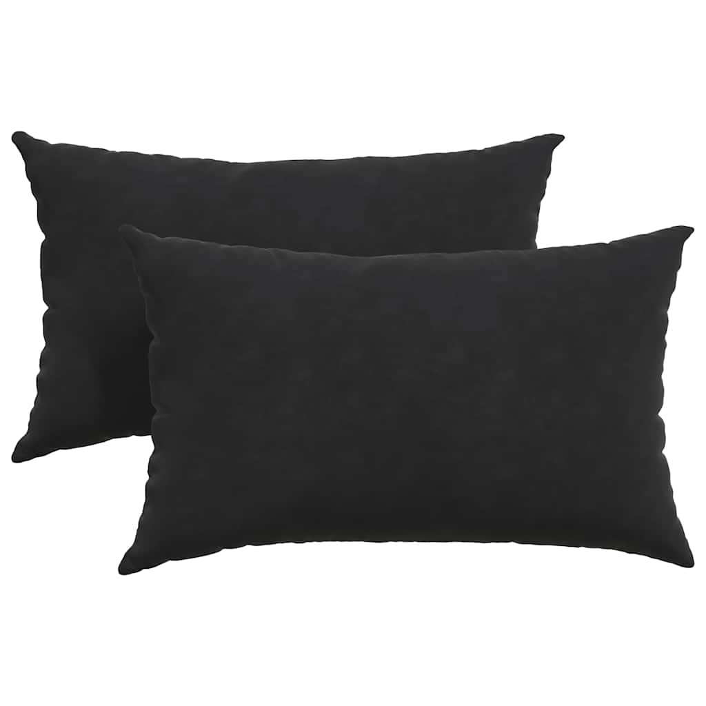 Cuscini da Divano 2 pcs Nero 50 x 30 cm Tessuto in Cords | homemem39