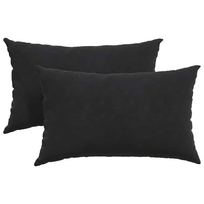 Cuscini da Divano 2 pcs Nero 50 x 30 cm Tessuto in Cords | homemem39