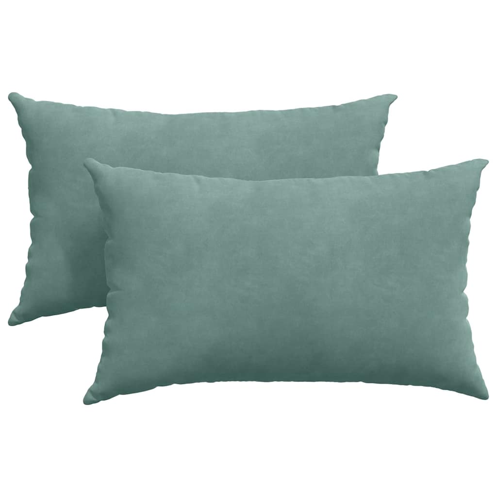 Cuscini da Divano 2 pcs Verde Mare 50 x 30 cm Tessuto in Cords | homemem39