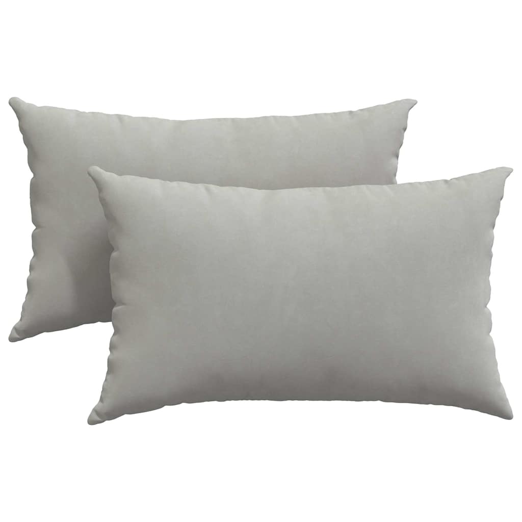 Cuscini da Divano 2 pcs Grigio chiaro 50 x 30 cm Tessuto | homemem39