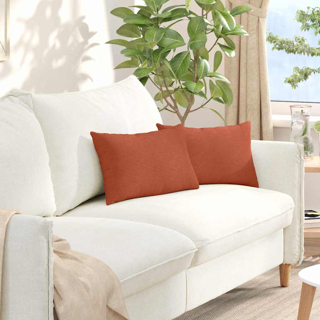 Cuscini da Divano 2 pcs Rosso Arancio 50 x 30 cm | homemem39