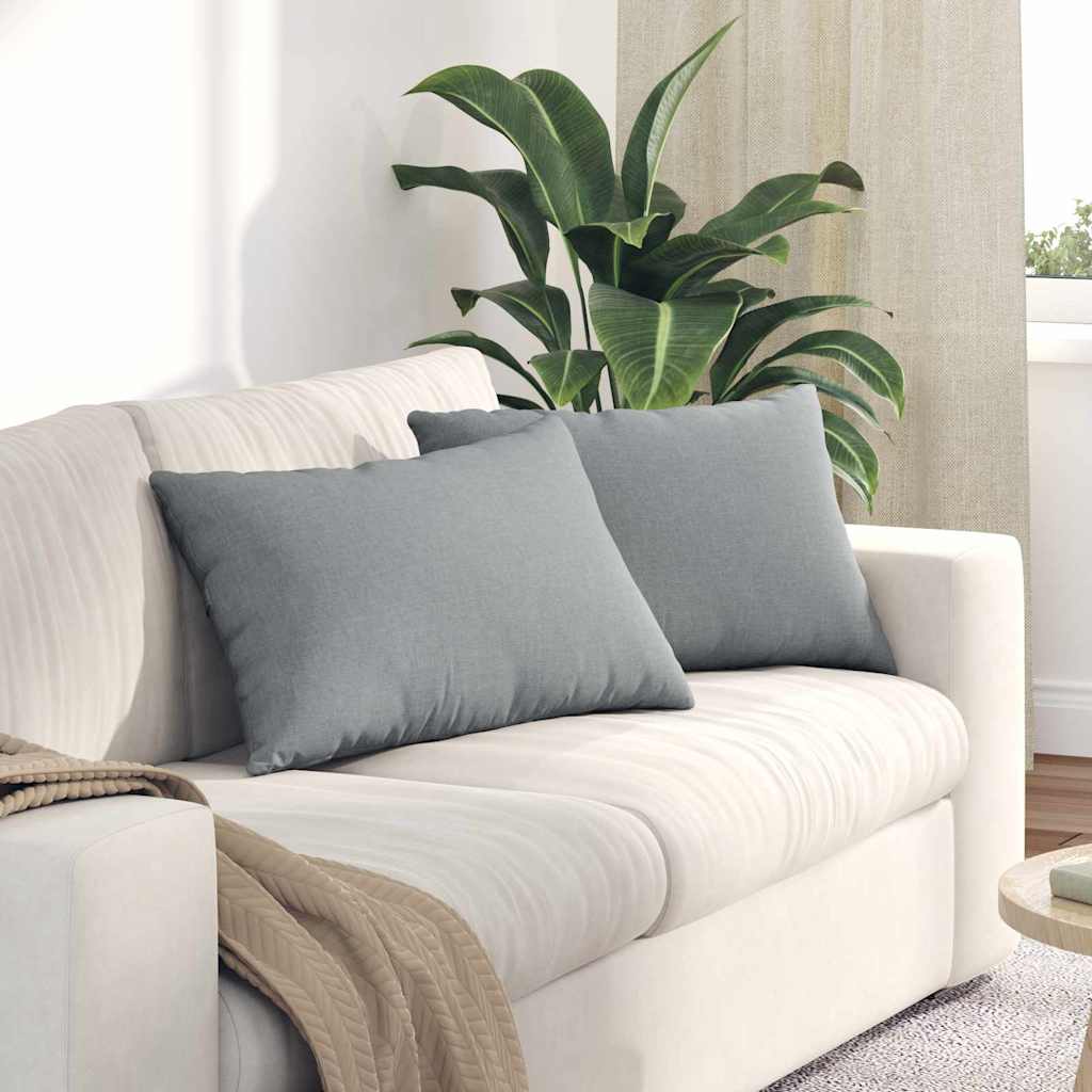 Cuscini da Divano 2 pcs Grigio chiaro 60 x 40 cm Tessuto | homemem39