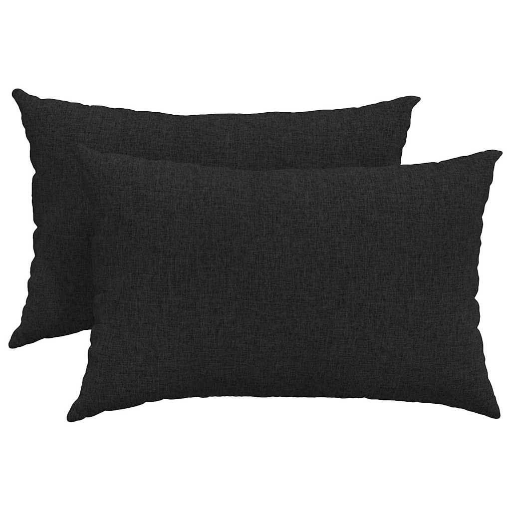 Cuscini da Divano 2 pcs Nero 60 x 40 cm Tessuto | homemem39