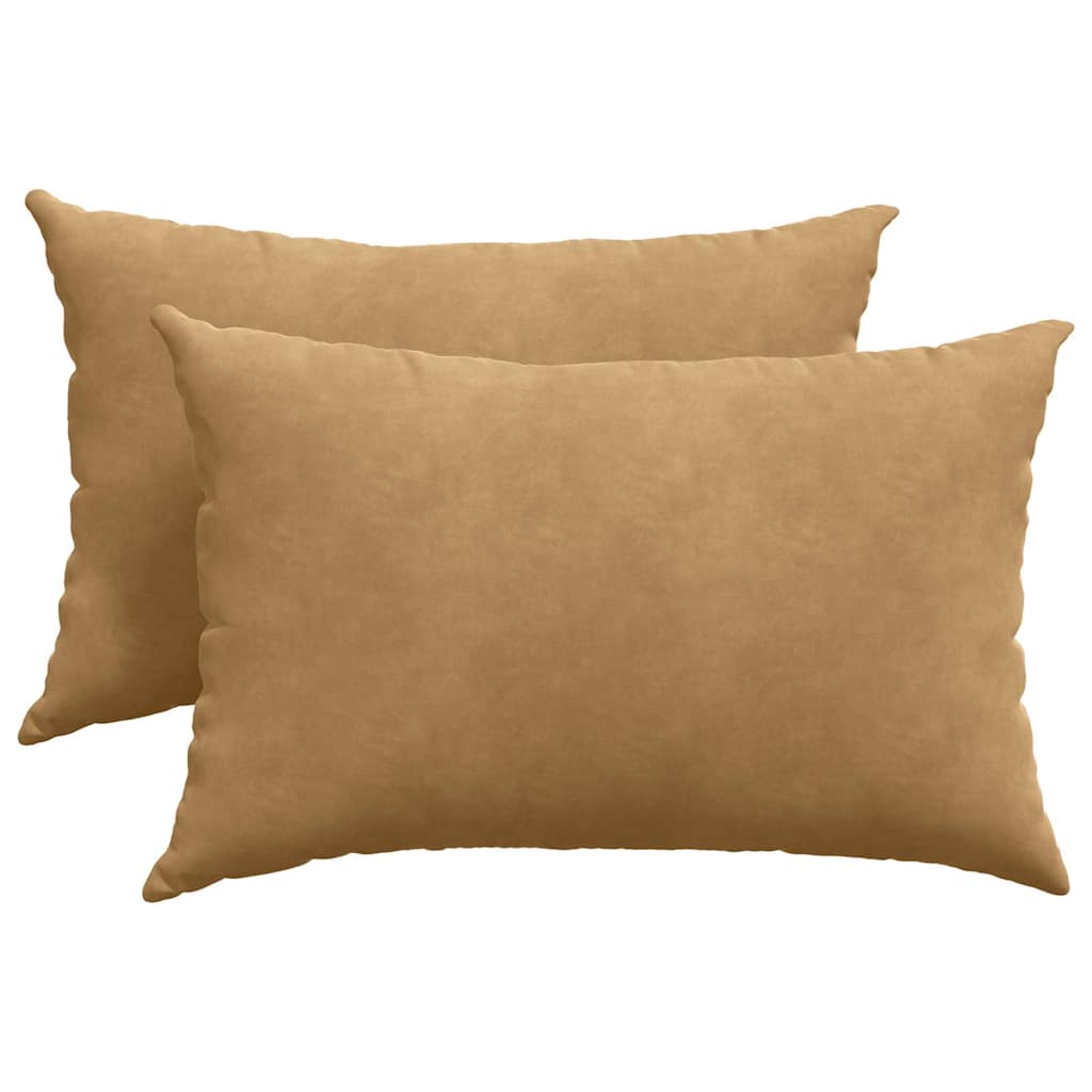 Cuscini da Divano 2 pcs Marrone 60 x 40 cm Tessuto in Cords | homemem39