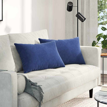 Cuscini da Divano 2 pcs Blu Polizia 60 x 40 cm Tessuto in Cords | homemem39