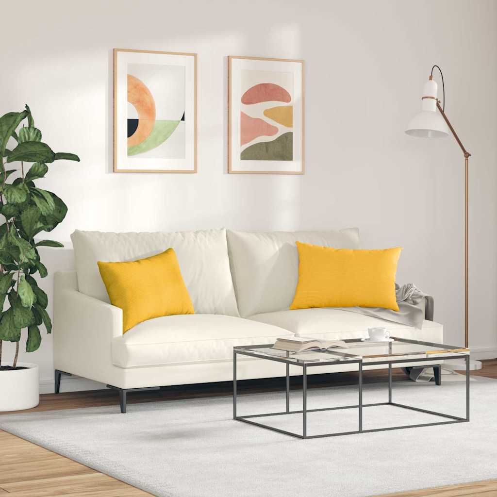 Cuscini da Divano 2 pcs Giallo Chiaro 60 x 40 cm | homemem39